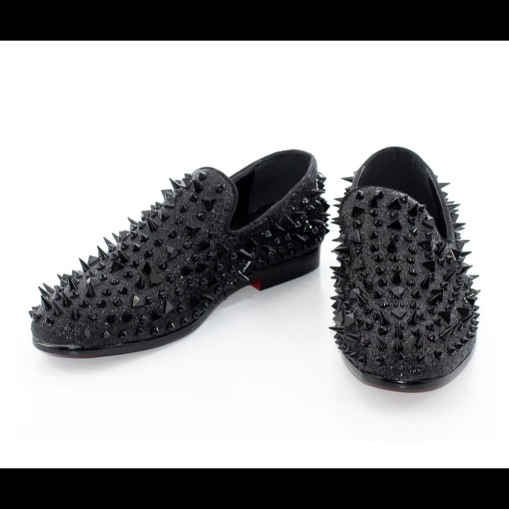 Black Spiked Fashion Loafers